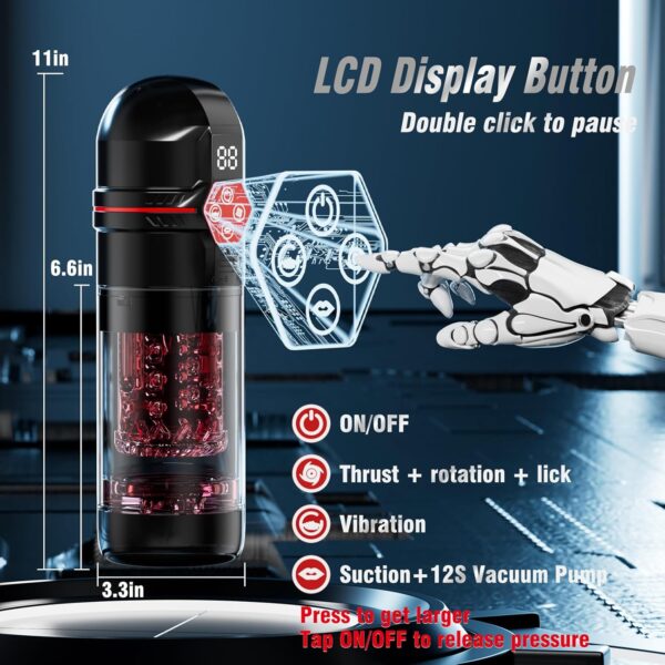 USB-C Rechargeable & LCD Display Men Sex Toy