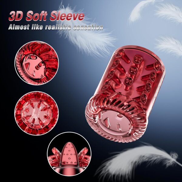 3D Realistic Soft Textured Red Male Stroker