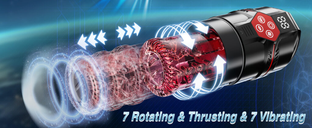 Male Masturbator: 7 thrust, 7 rotation, 7 suction,7 vibration