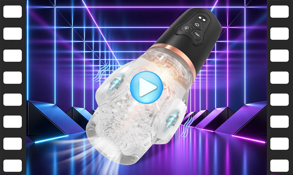 Sucking & Vibrating Transparent Male Masturbation Cup 11