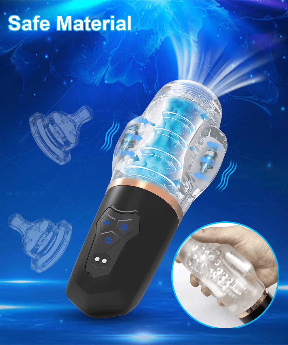 Sucking & Vibrating Transparent Male Masturbation Cup 08