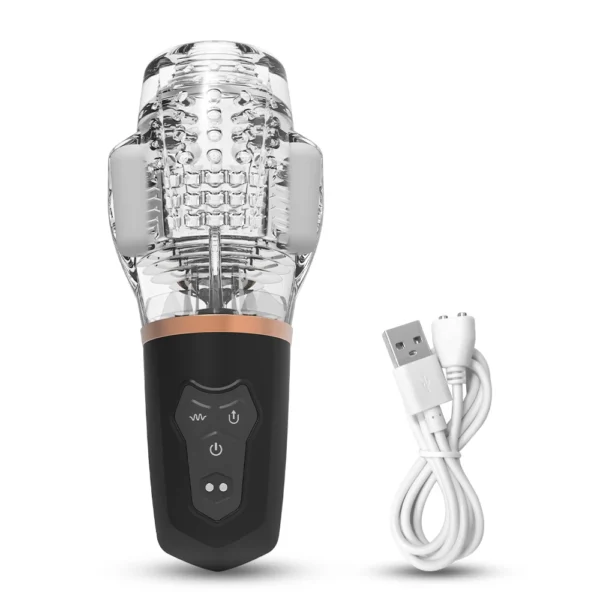 Sucking & Vibrating Transparent Male Masturbation Cup 12