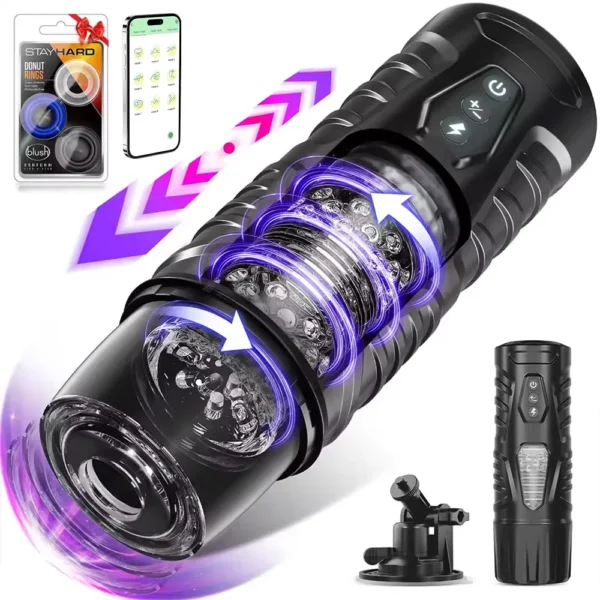 APP Telescopic Rotating Male Masturbator 06