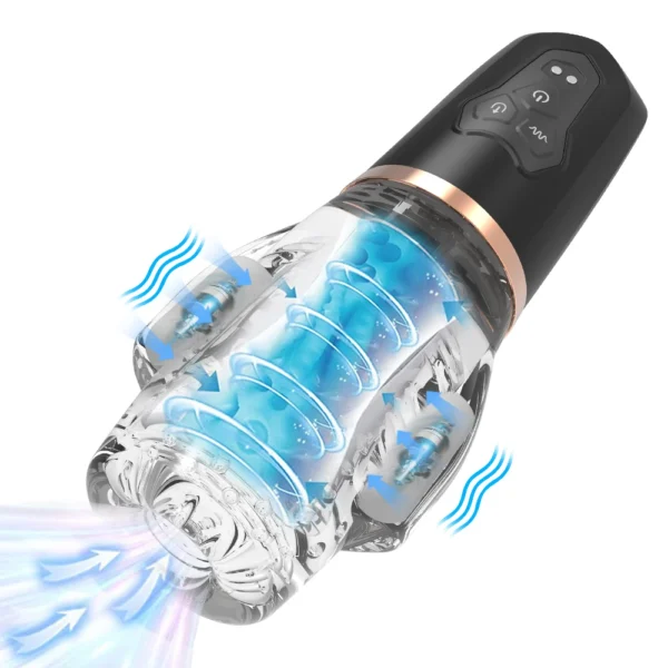Sucking & Vibrating Transparent Male Masturbation Cup