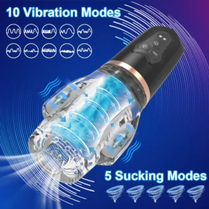 Sucking & Vibrating Transparent Male Masturbation Cup 18