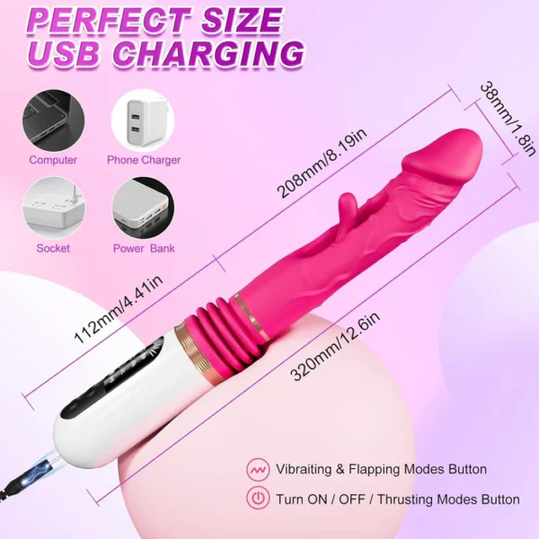 Dildo Sex Machine Gun - PERFECT SIZE USB CHARGING