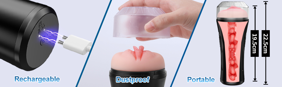 Male Masturbators for Men - Rechargeable, Dustproof , Portable